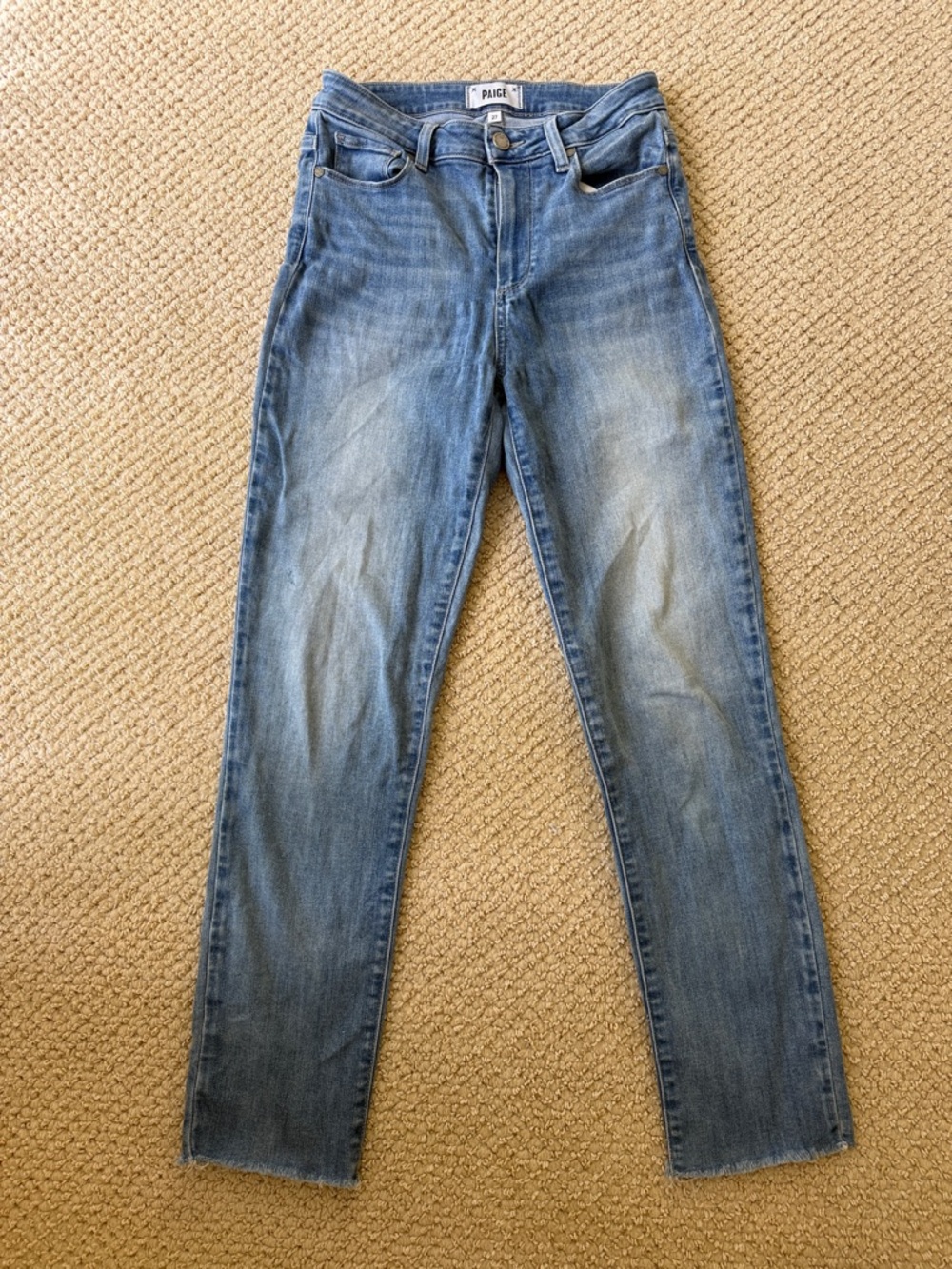 PAIGE Womens Hoxton High Rise Slim Leg Jeans w/Raw Hem Size 27 Myla Wash